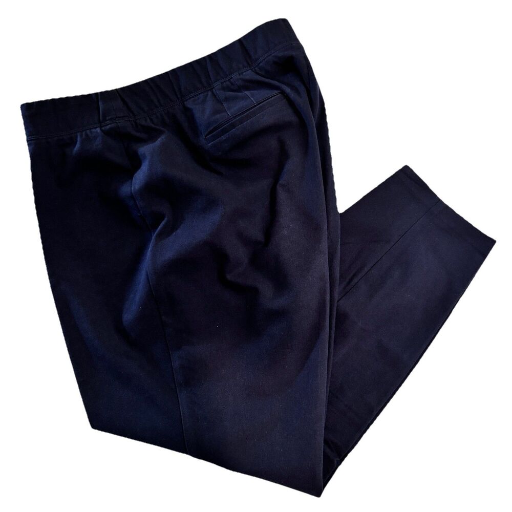 Talbots Womens Skinny Ankle Pants Size 18W Navy Stretch Pull On Skinny Leg